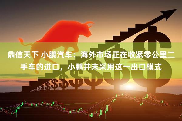鼎信天下 小鹏汽车：海外市场正在收紧零公里二手车的进口，小鹏并未采用这一出口模式