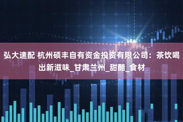 弘大速配 杭州硕丰自有资金投资有限公司：茶饮喝出新滋味_甘肃兰州_甜醅_食材